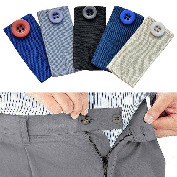 Skirt Trouser Jeans Button WAIST EXTENDERS - Our s-t-r-e-t-c-h-a-b-l-e extenders with a button and hole are a cheap and effective solution, allowing you to sit and walk as normal.