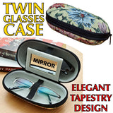 Secure hard Glasses Case in a Elegant Tapestry-style