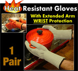 Long Wrist-Protection Heat Proof Gloves - PAIR - 33cm in Length