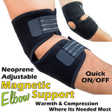 Neoprene Magnetic Elbow Support - Adjustable  - A scientifically designed product that brings quick support and releases painful pressure from your sore Elbow.