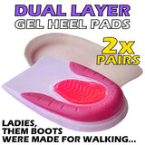 GIRLS / LADIES Soft Gel Heel Supports (TWO PAIRS)