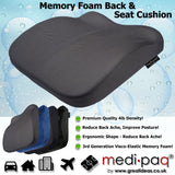 Medipaq - Memory Foam Contoured Seat and Back Cushion - Reduce Back Ache, Improve Posture!