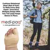 GEL Protection Sleeve - Cushions METATARSAL Head (Ball of Foot) - Plus Relief for BUNIONS on the Big and Little Toe Simultaneously