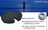 Medipaq®️ Cooling Gel Seat 100% Memory Foam Cushion - Coccyx Cut Out - Orthopaedic Tailbone Seat Pad For Sciatica, Back And Tailbone Pain - For Home, Office, Car and Yoga - (Black 3D Mesh)