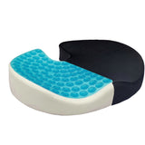 Medipaq®️ Cooling Gel Seat 100% Memory Foam Cushion - Coccyx Cut Out - Orthopaedic Tailbone Seat Pad For Sciatica, Back And Tailbone Pain - For Home, Office, Car and Yoga - (Black 3D Mesh)