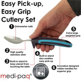 Easy Pick-Up Comfort Grip Cutlery Set - Great for Elderly Or Those With Weak Grasp