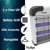 Fly-Bye - Insect Killer 20W UV light Attract And Zap Flying Insects - The Power Of A Commercial Zapper Made For The Home - 2800v Killing Mesh Grid - [Genuine Newly Launched For 2019]