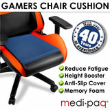 Gamer's Seat Pad - Cushion Wedge Non-Slip - For Full Support & Relief from Fatigue