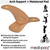 DELUXE Leather High Arch Support 3/4 Length Insoles