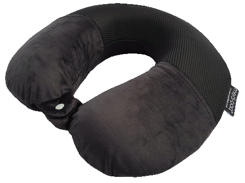 PREMIUM LUXURY Memory Foam Travel Neck Support Pillow - Combining Super Soft Velour & Breathable 3D Mesh Fabric