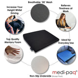 Memory Foam Wedge Cushion-Black 3D Mesh