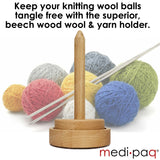 REVOLVING WOOL BALL HOLDER Keep Your Knitting KNOT FREE! With The Wooden Spinning Yarn Winder